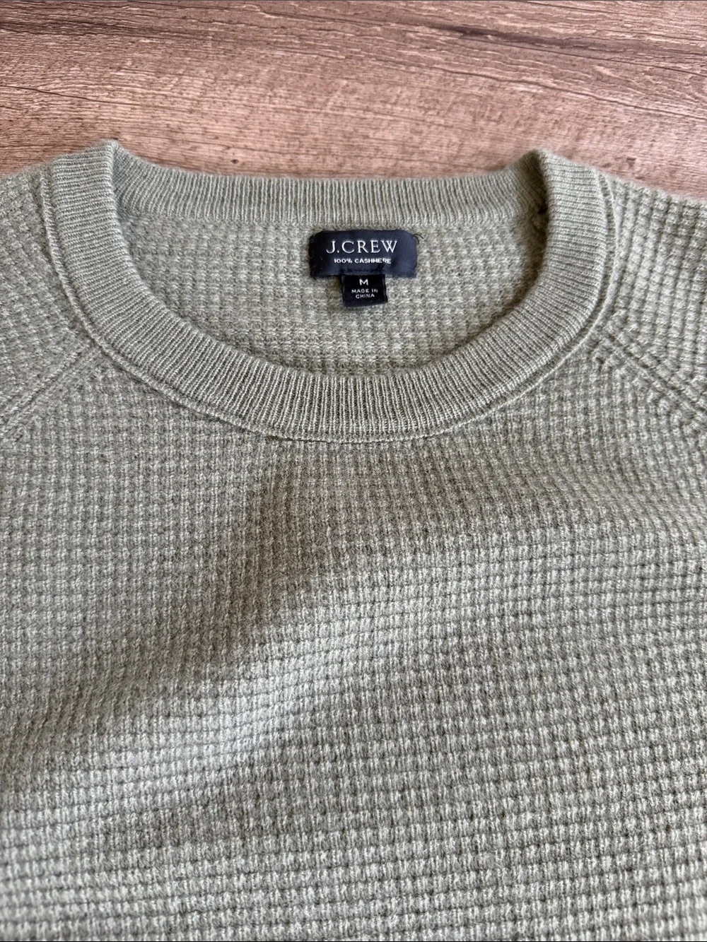 J Crew Men's Cashmere Waffle-Knit Crewneck